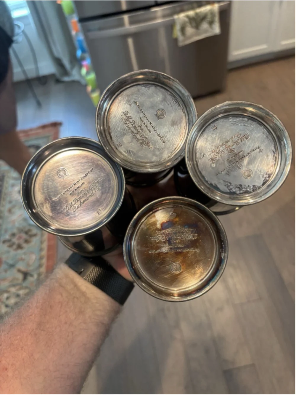 Vintage Patrick Henry Mint Julep Cup Set of 4! Rare! D.M. Boney & Co.